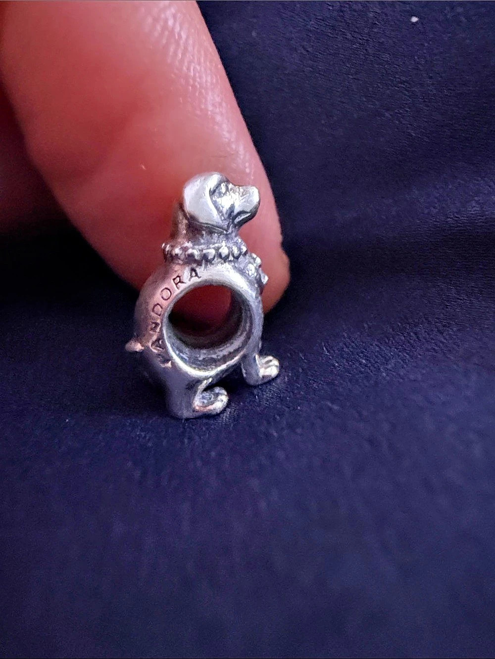 Labrador Dog Charm with Zirconia Silver
